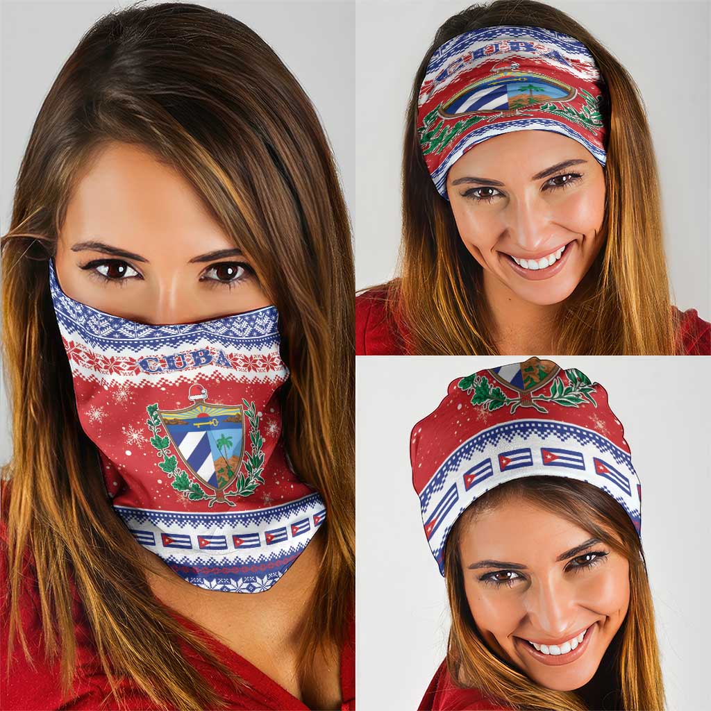 Cuba Christmas Neck Gaiter Coat Of Arms Xmas Vibe - Wonder Print Shop