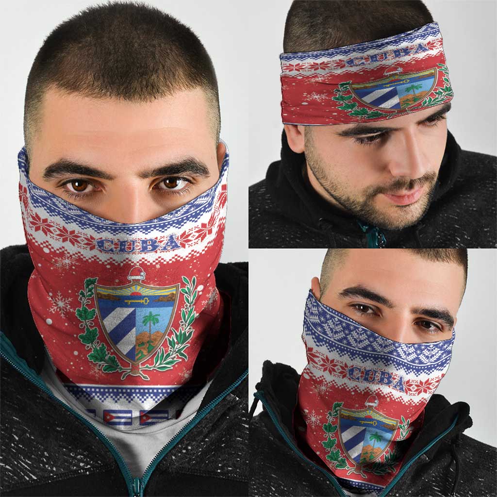 Cuba Christmas Neck Gaiter Coat Of Arms Xmas Vibe - Wonder Print Shop