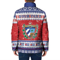 Personalized Cuba Christmas Padded Jacket Coat Of Arms Xmas Vibe - Wonder Print Shop