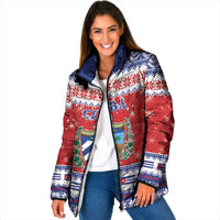 Personalized Cuba Christmas Padded Jacket Coat Of Arms Xmas Vibe - Wonder Print Shop