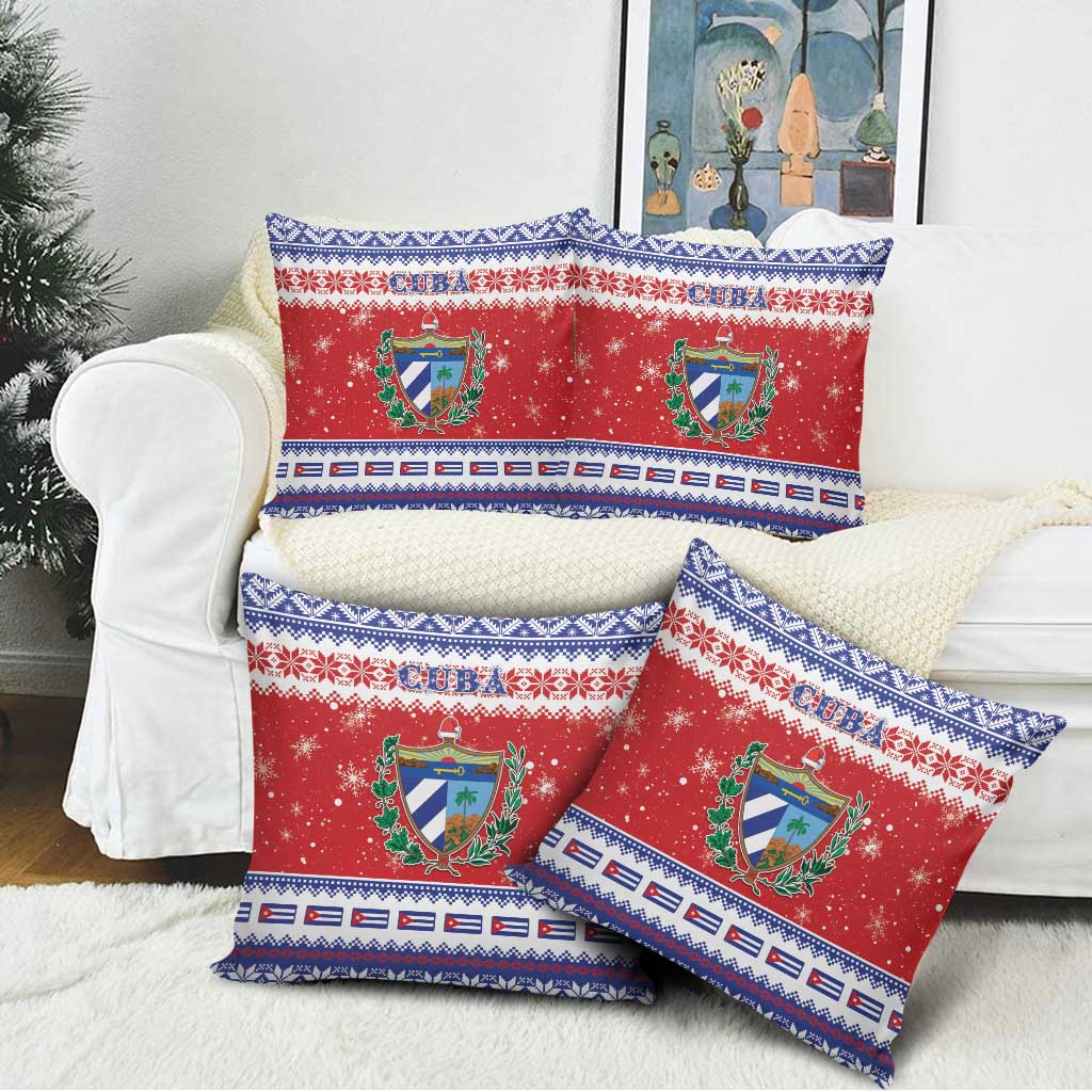 Cuba Christmas Pillow Cover Coat Of Arms Xmas Vibe - Wonder Print Shop