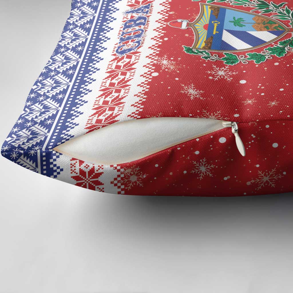Cuba Christmas Pillow Cover Coat Of Arms Xmas Vibe - Wonder Print Shop