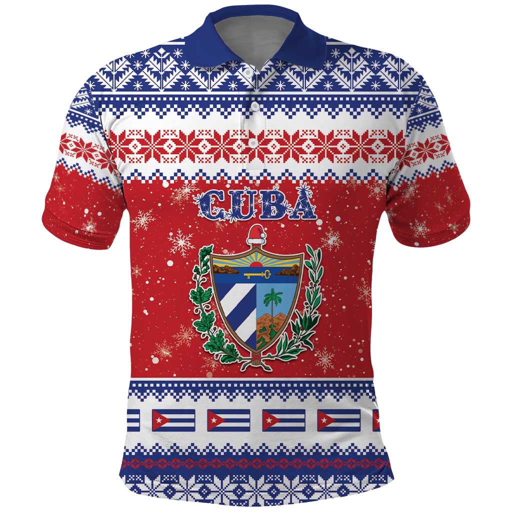 Personalized Cuba Christmas Polo Shirt Coat Of Arms Xmas Vibe - Wonder Print Shop