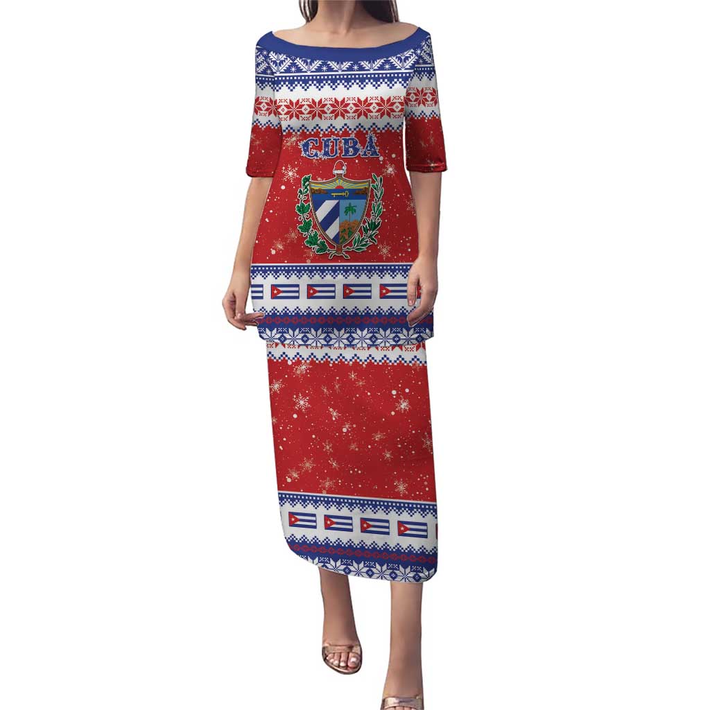 Personalized Cuba Christmas Puletasi Coat Of Arms Xmas Vibe - Wonder Print Shop