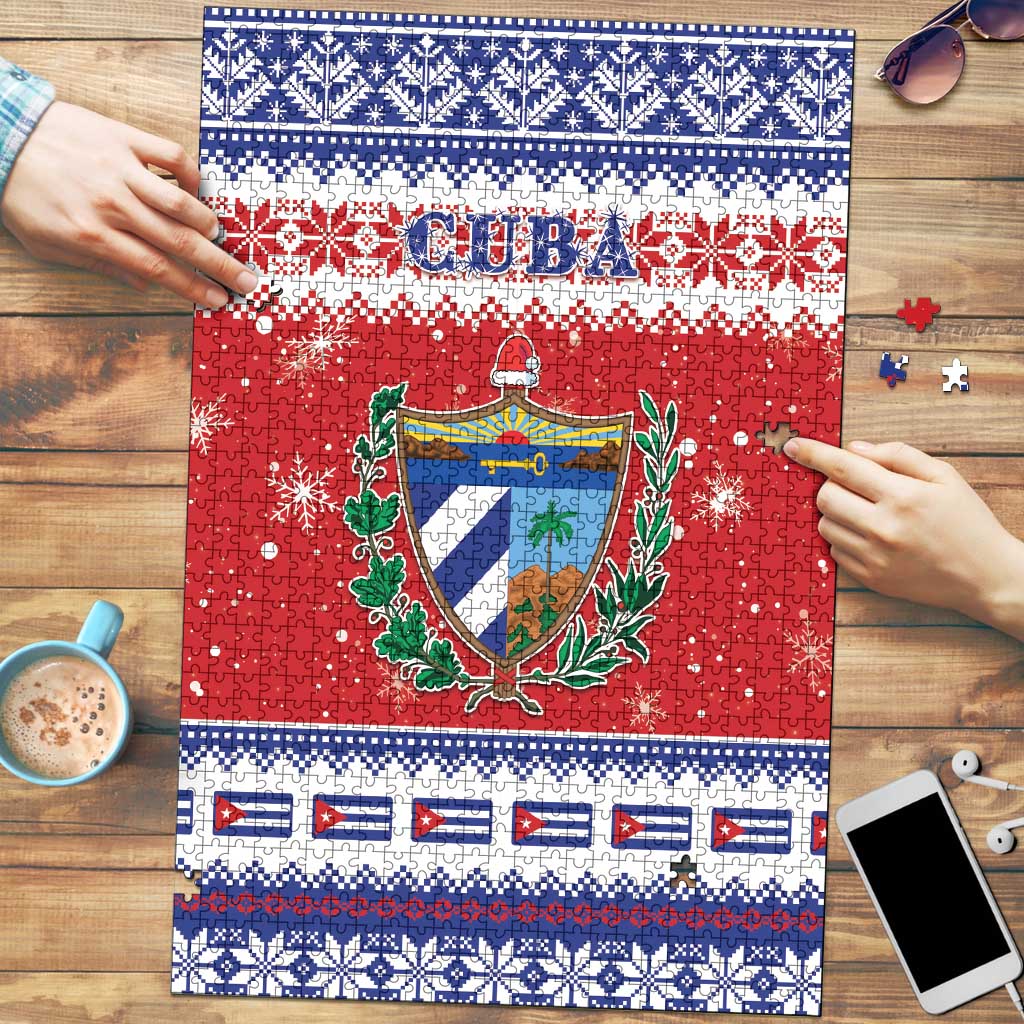 Cuba Christmas Puzzle Coat Of Arms Xmas Vibe - Wonder Print Shop