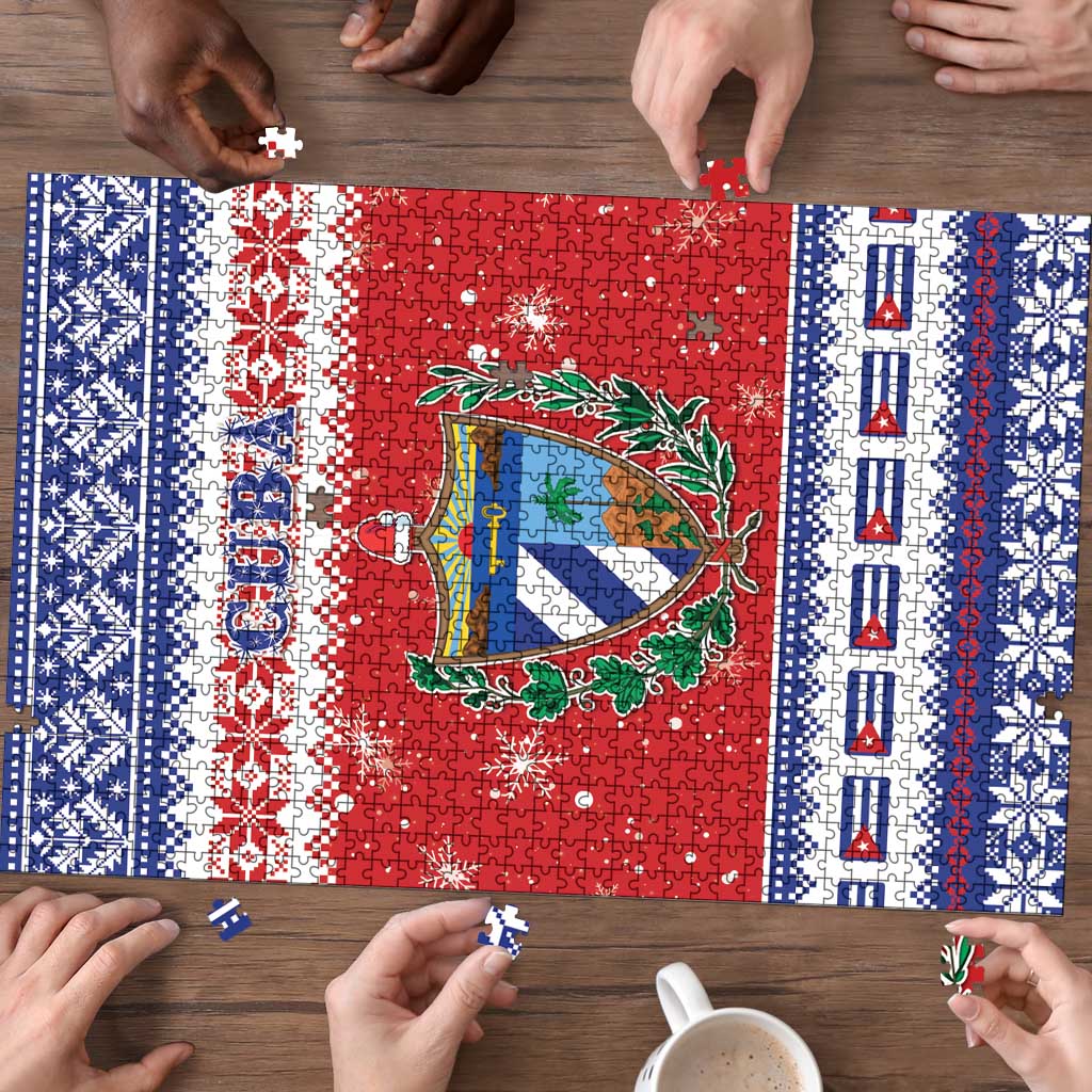 Cuba Christmas Puzzle Coat Of Arms Xmas Vibe - Wonder Print Shop