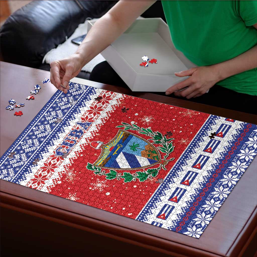 Cuba Christmas Puzzle Coat Of Arms Xmas Vibe - Wonder Print Shop