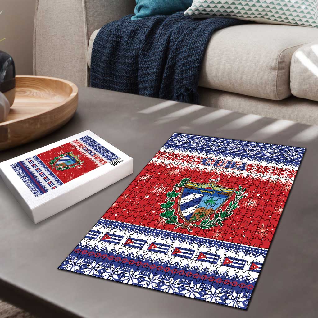 Cuba Christmas Puzzle Coat Of Arms Xmas Vibe - Wonder Print Shop