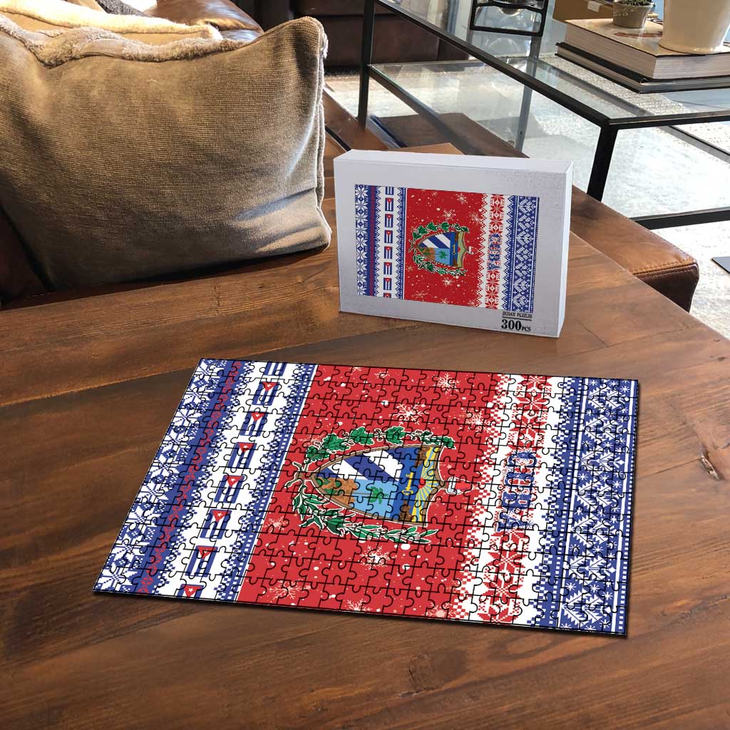 Cuba Christmas Puzzle Coat Of Arms Xmas Vibe - Wonder Print Shop