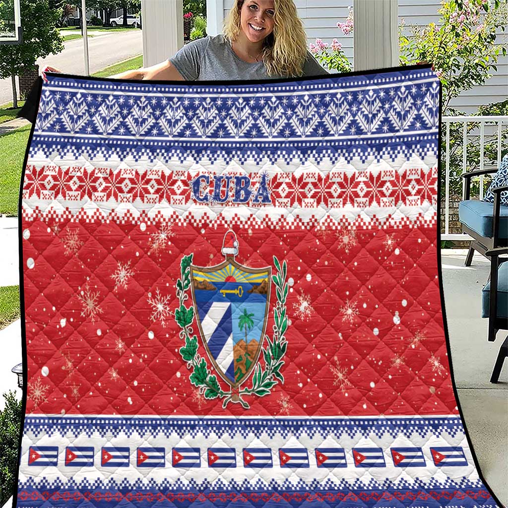 Cuba Christmas Quilt Coat Of Arms Xmas Vibe - Wonder Print Shop