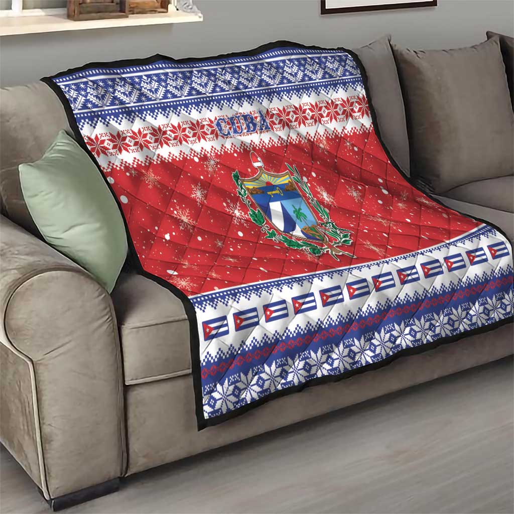 Cuba Christmas Quilt Coat Of Arms Xmas Vibe - Wonder Print Shop