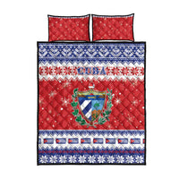 Cuba Christmas Quilt Bed Set Coat Of Arms Xmas Vibe - Wonder Print Shop