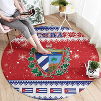 Cuba Christmas Round Carpet Coat Of Arms Xmas Vibe - Wonder Print Shop