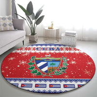 Cuba Christmas Round Carpet Coat Of Arms Xmas Vibe - Wonder Print Shop