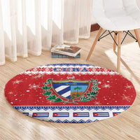 Cuba Christmas Round Carpet Coat Of Arms Xmas Vibe - Wonder Print Shop
