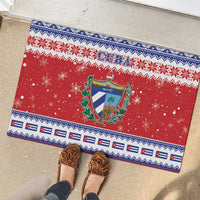 Cuba Christmas Rubber Doormat Coat Of Arms Xmas Vibe - Wonder Print Shop