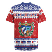 Personalized Cuba Christmas Rugby Jersey Coat Of Arms Xmas Vibe - Wonder Print Shop