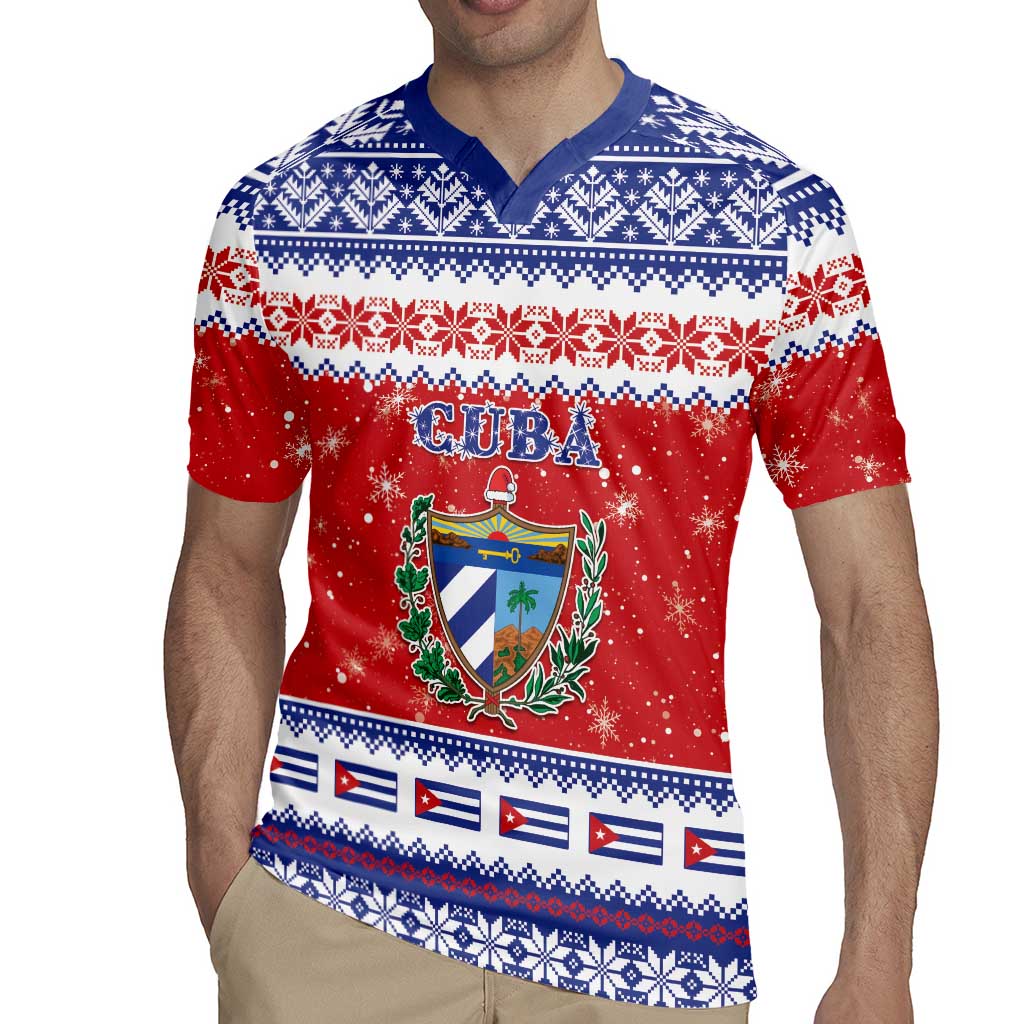 Personalized Cuba Christmas Rugby Jersey Coat Of Arms Xmas Vibe - Wonder Print Shop