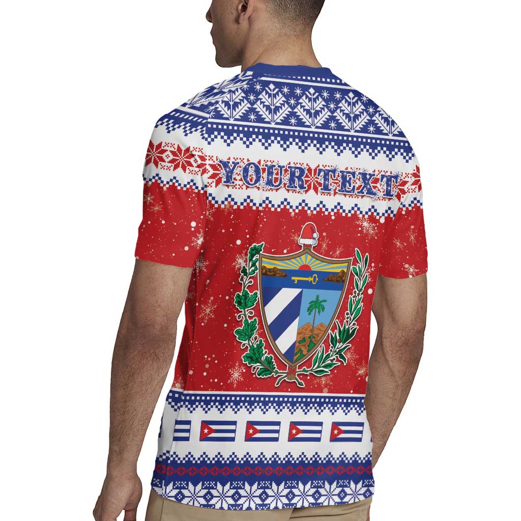 Personalized Cuba Christmas Rugby Jersey Coat Of Arms Xmas Vibe - Wonder Print Shop