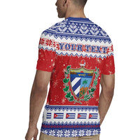 Personalized Cuba Christmas Rugby Jersey Coat Of Arms Xmas Vibe - Wonder Print Shop