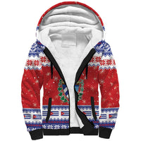 Personalized Cuba Christmas Sherpa Hoodie Coat Of Arms Xmas Vibe - Wonder Print Shop