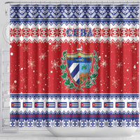 Cuba Christmas Shower Curtain Coat Of Arms Xmas Vibe - Wonder Print Shop