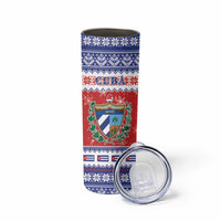 Personalized Cuba Christmas Skinny Tumbler Coat Of Arms Xmas Vibe - Wonder Print Shop
