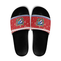 Cuba Christmas Slide Sandals Coat Of Arms Xmas Vibe - Wonder Print Shop