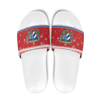 Cuba Christmas Slide Sandals Coat Of Arms Xmas Vibe - Wonder Print Shop