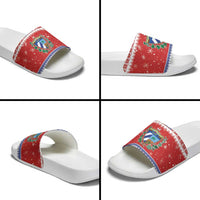 Cuba Christmas Slide Sandals Coat Of Arms Xmas Vibe - Wonder Print Shop