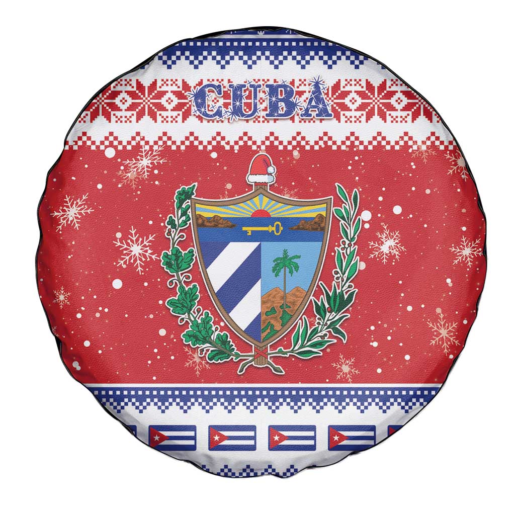 Cuba Christmas Spare Tire Cover Coat Of Arms Xmas Vibe - Wonder Print Shop