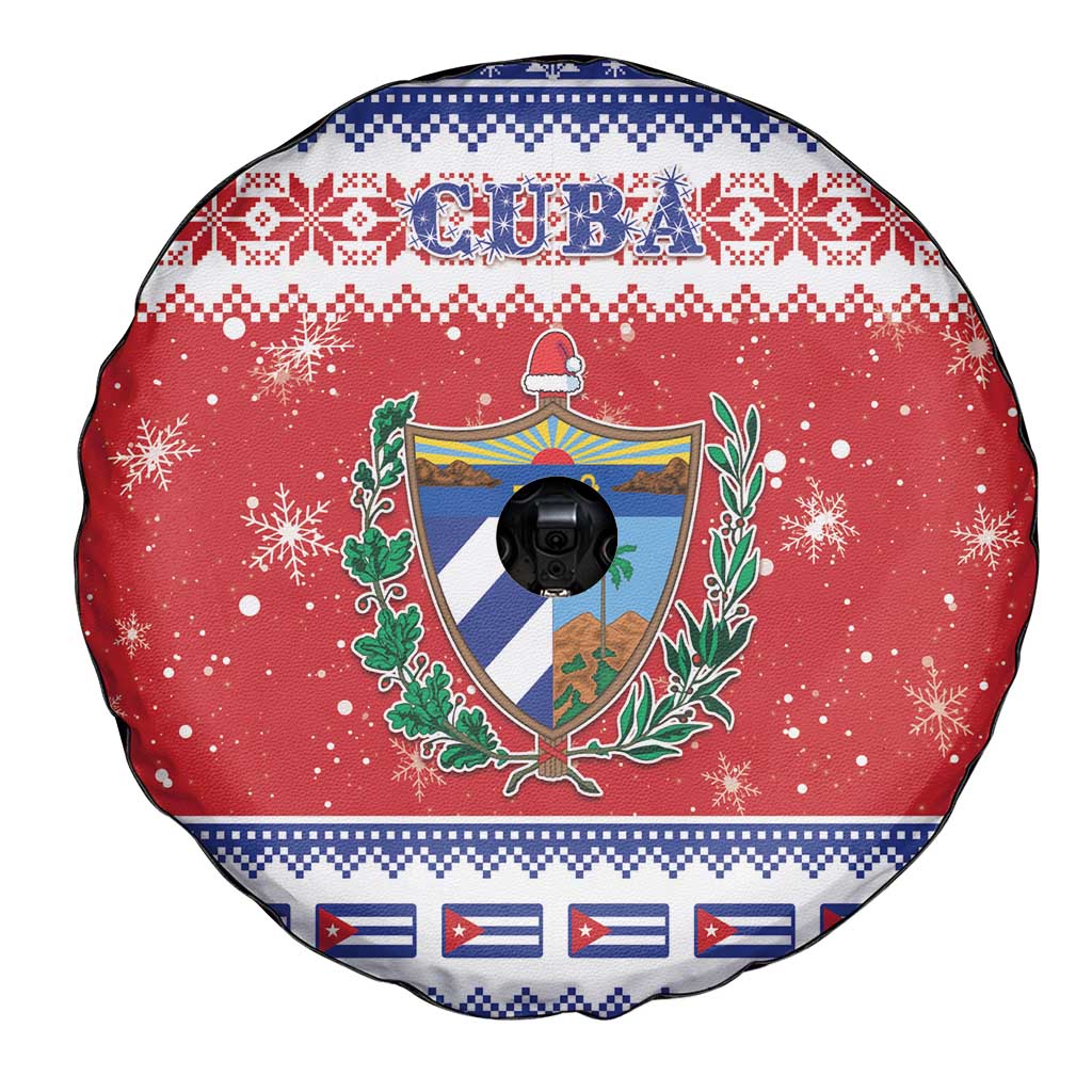 Cuba Christmas Spare Tire Cover Coat Of Arms Xmas Vibe - Wonder Print Shop