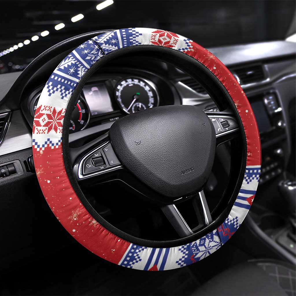 Cuba Christmas Steering Wheel Cover Coat Of Arms Xmas Vibe - Wonder Print Shop