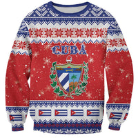 Personalized Cuba Christmas Sweatshirt Coat Of Arms Xmas Vibe - Wonder Print Shop