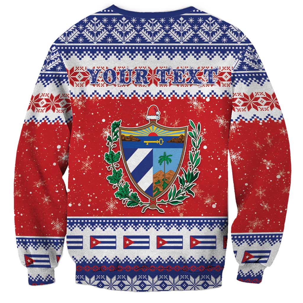 Personalized Cuba Christmas Sweatshirt Coat Of Arms Xmas Vibe - Wonder Print Shop