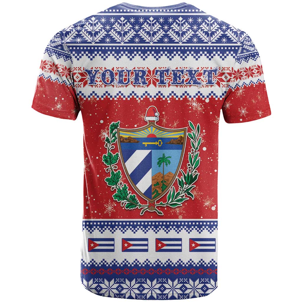 Personalized Cuba Christmas T Shirt Coat Of Arms Xmas Vibe - Wonder Print Shop