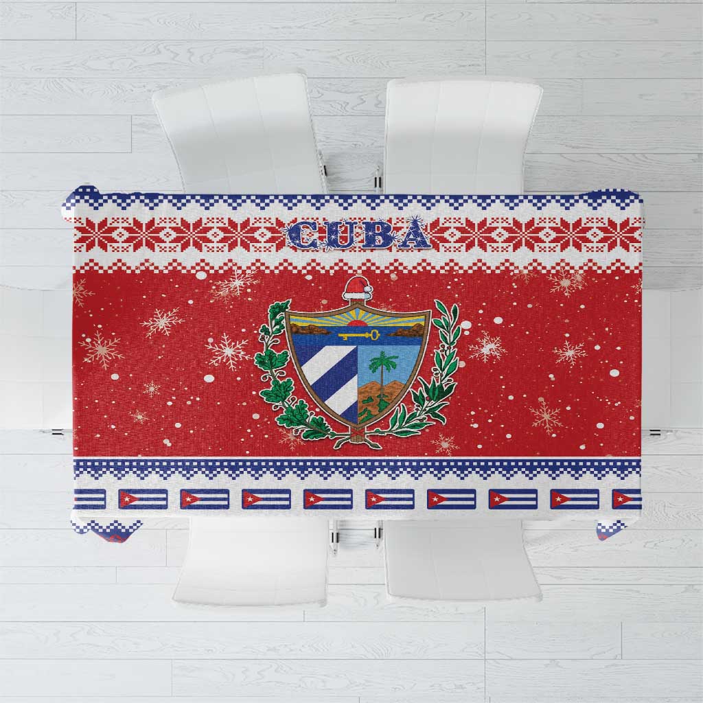Cuba Christmas Tablecloth Coat Of Arms Xmas Vibe - Wonder Print Shop
