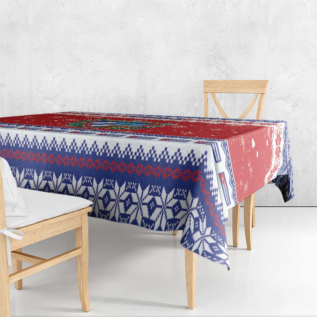 Cuba Christmas Tablecloth Coat Of Arms Xmas Vibe - Wonder Print Shop