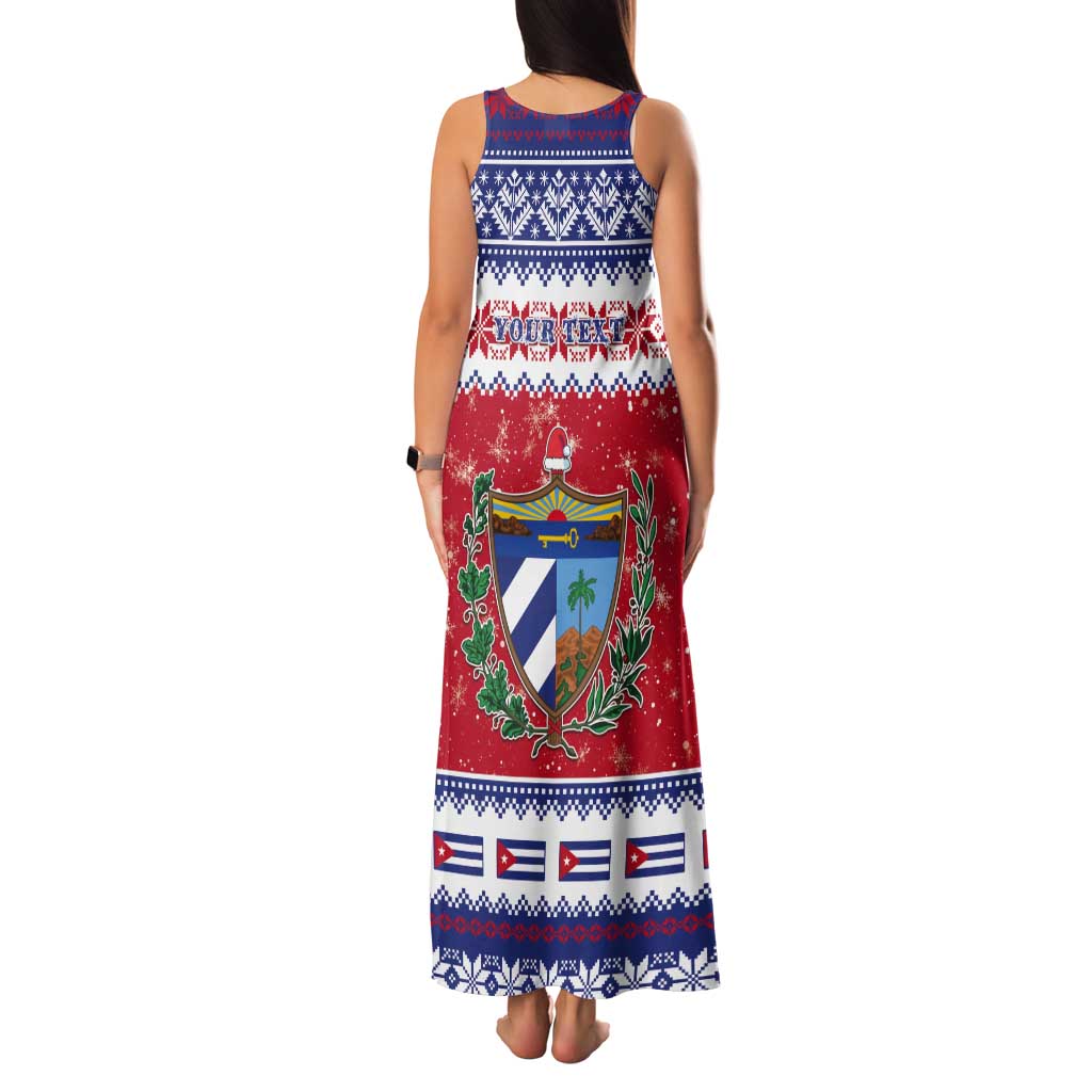 Personalized Cuba Christmas Tank Maxi Dress Coat Of Arms Xmas Vibe - Wonder Print Shop