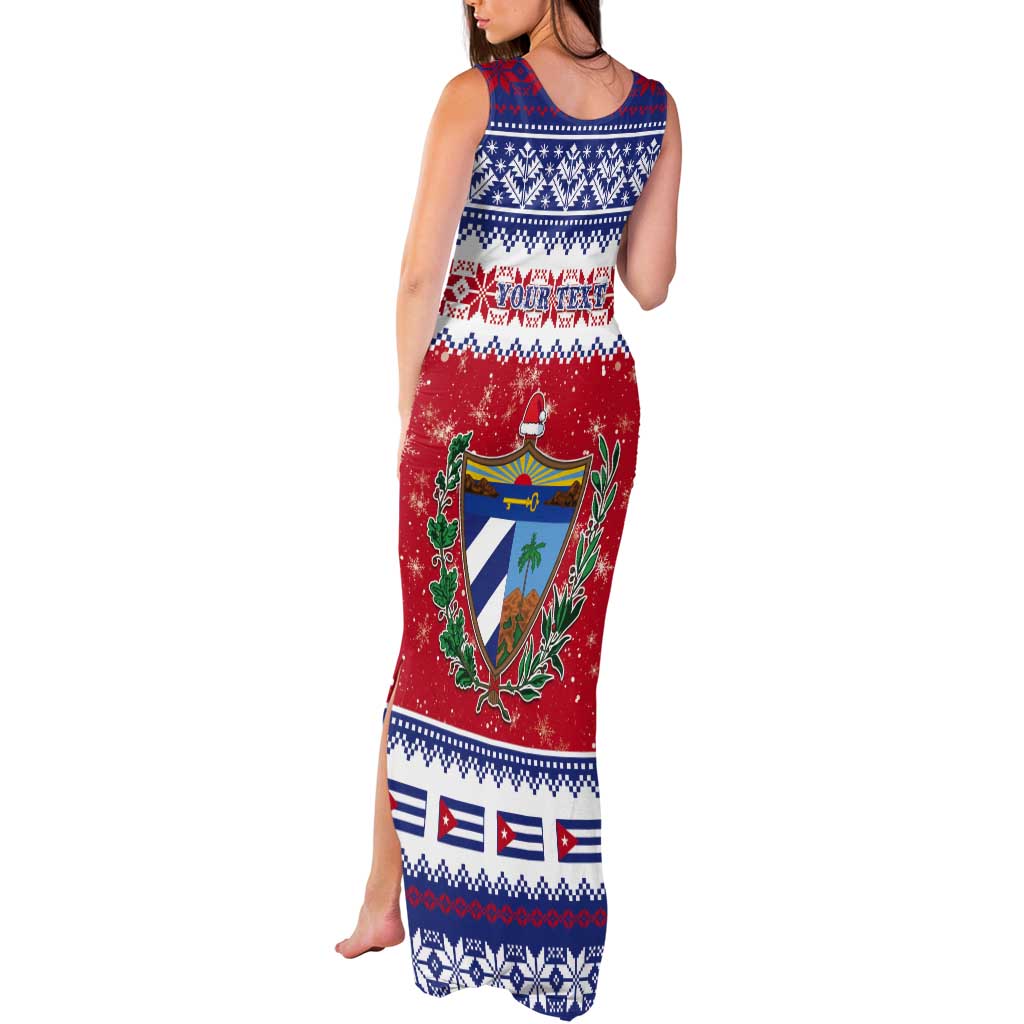 Personalized Cuba Christmas Tank Maxi Dress Coat Of Arms Xmas Vibe - Wonder Print Shop