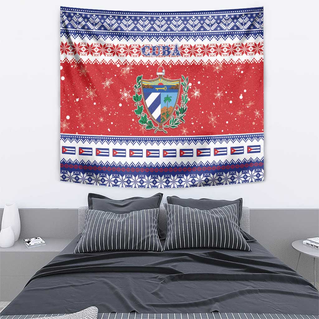 Cuba Christmas Tapestry Coat Of Arms Xmas Vibe - Wonder Print Shop