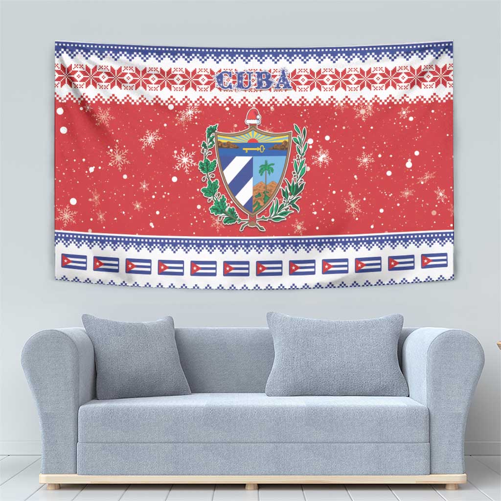 Cuba Christmas Tapestry Coat Of Arms Xmas Vibe - Wonder Print Shop