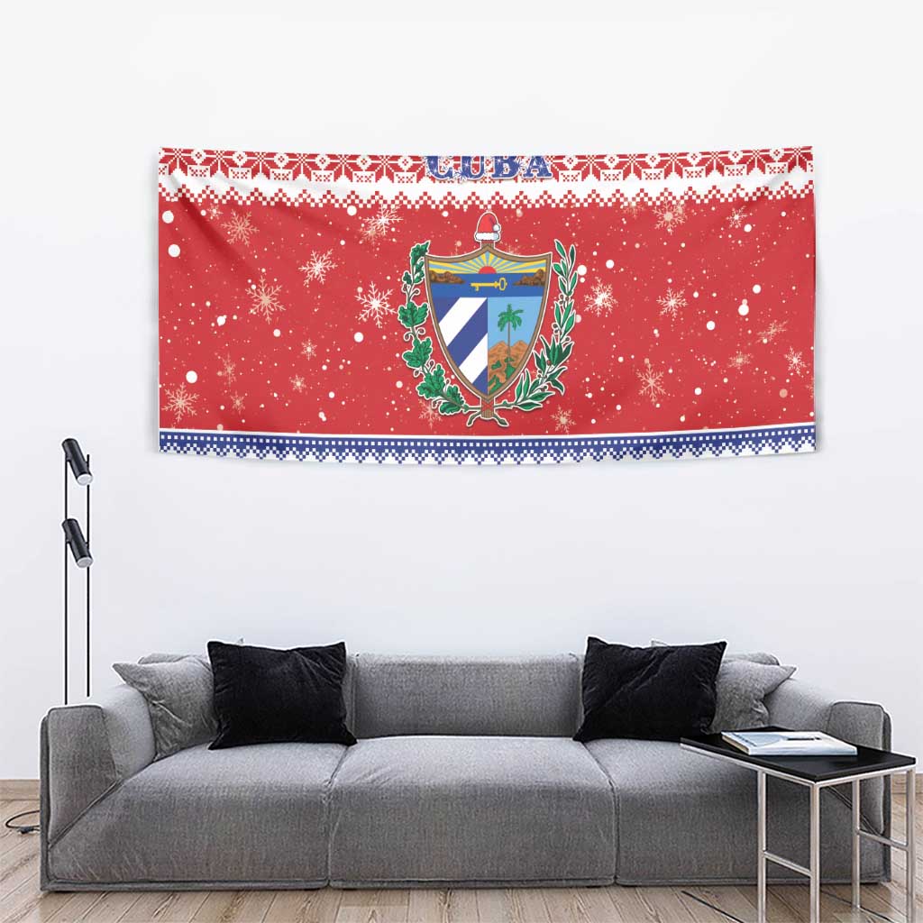 Cuba Christmas Tapestry Coat Of Arms Xmas Vibe - Wonder Print Shop