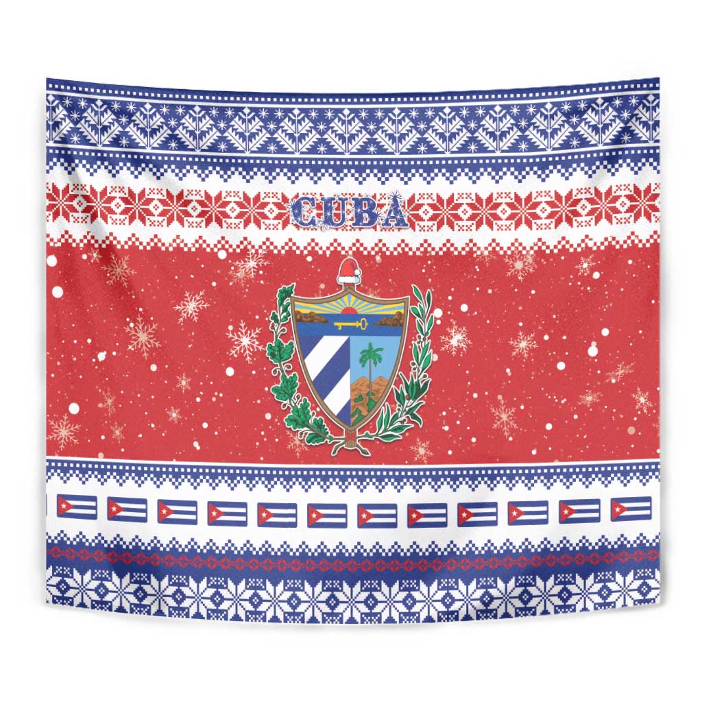 Cuba Christmas Tapestry Coat Of Arms Xmas Vibe - Wonder Print Shop