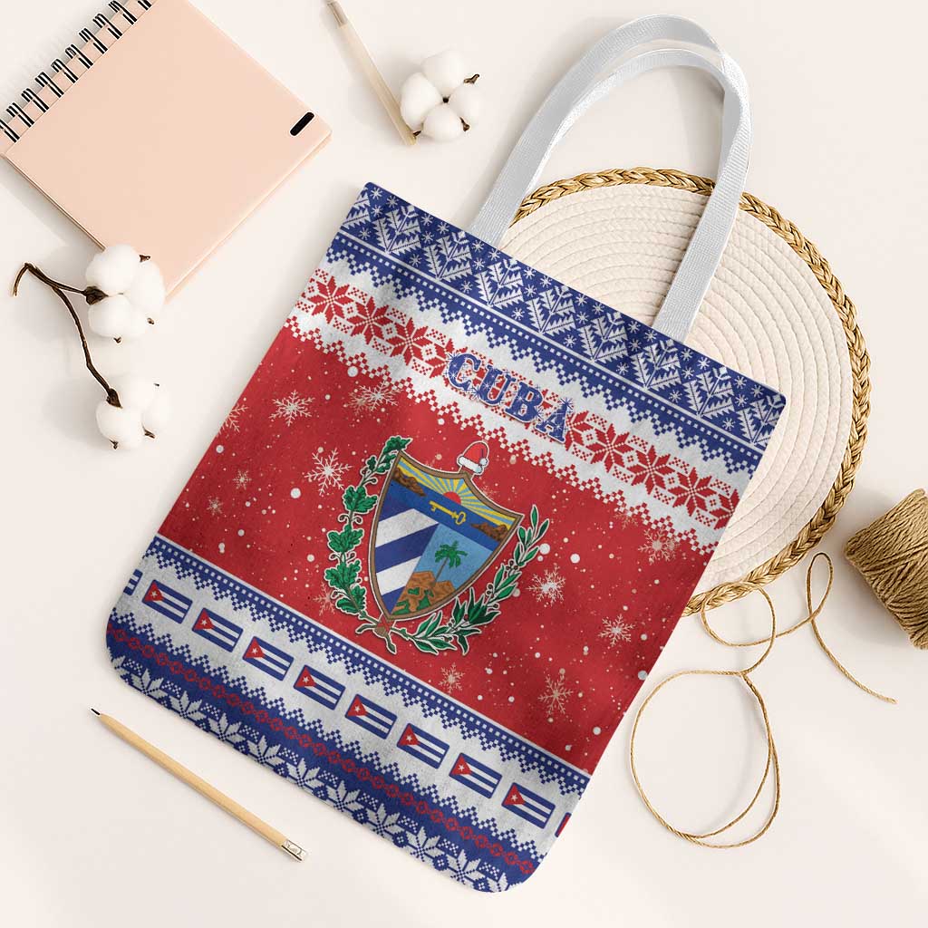 Cuba Christmas Tote Bag Coat Of Arms Xmas Vibe - Wonder Print Shop