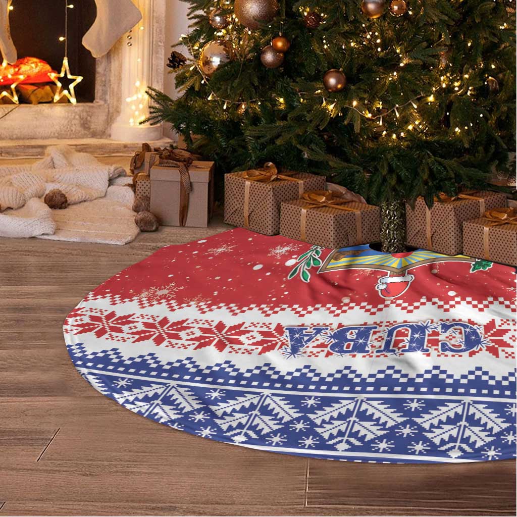 Cuba Christmas Tree Skirt Coat Of Arms Xmas Vibe - Wonder Print Shop