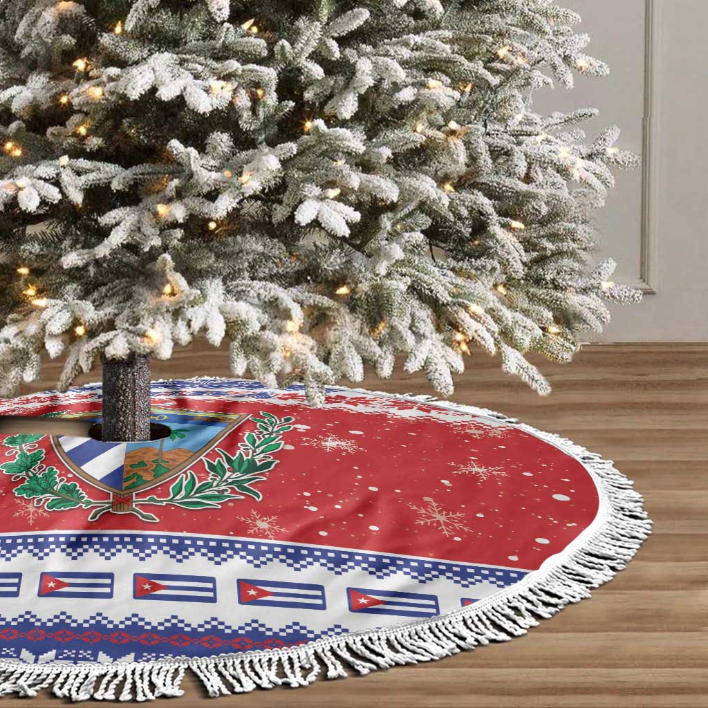 Cuba Christmas Tree Skirt Coat Of Arms Xmas Vibe - Wonder Print Shop