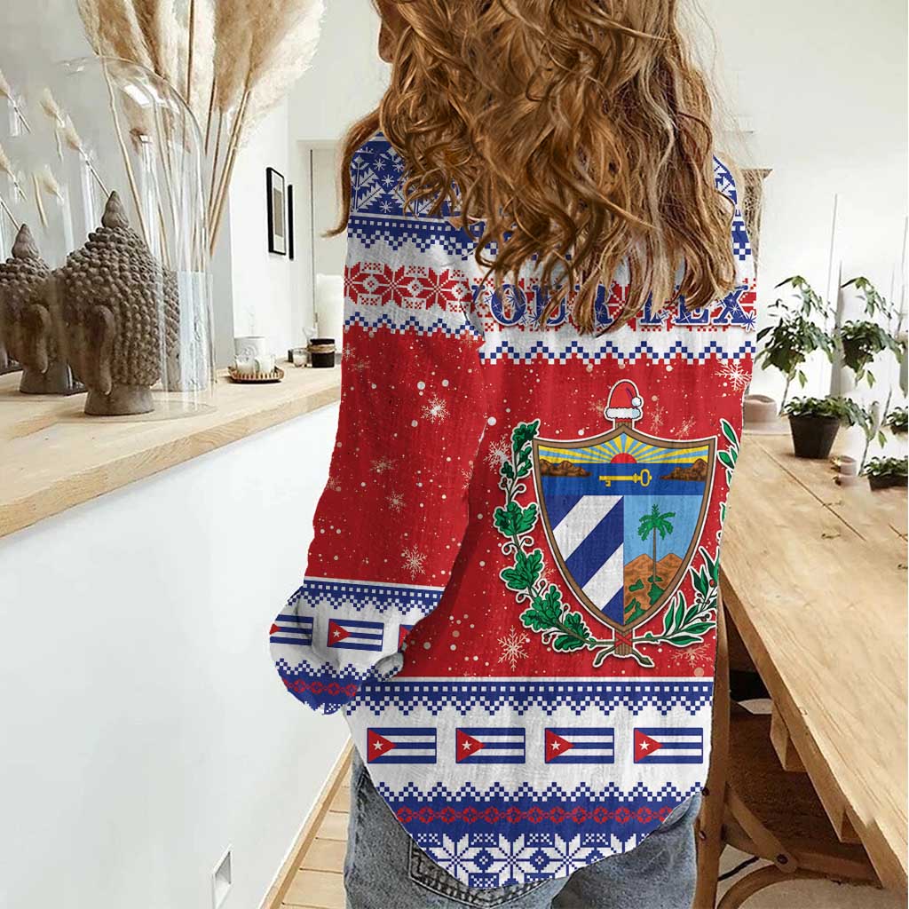 Personalized Cuba Christmas Women Casual Shirt Coat Of Arms Xmas Vibe - Wonder Print Shop