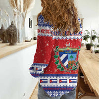 Personalized Cuba Christmas Women Casual Shirt Coat Of Arms Xmas Vibe - Wonder Print Shop