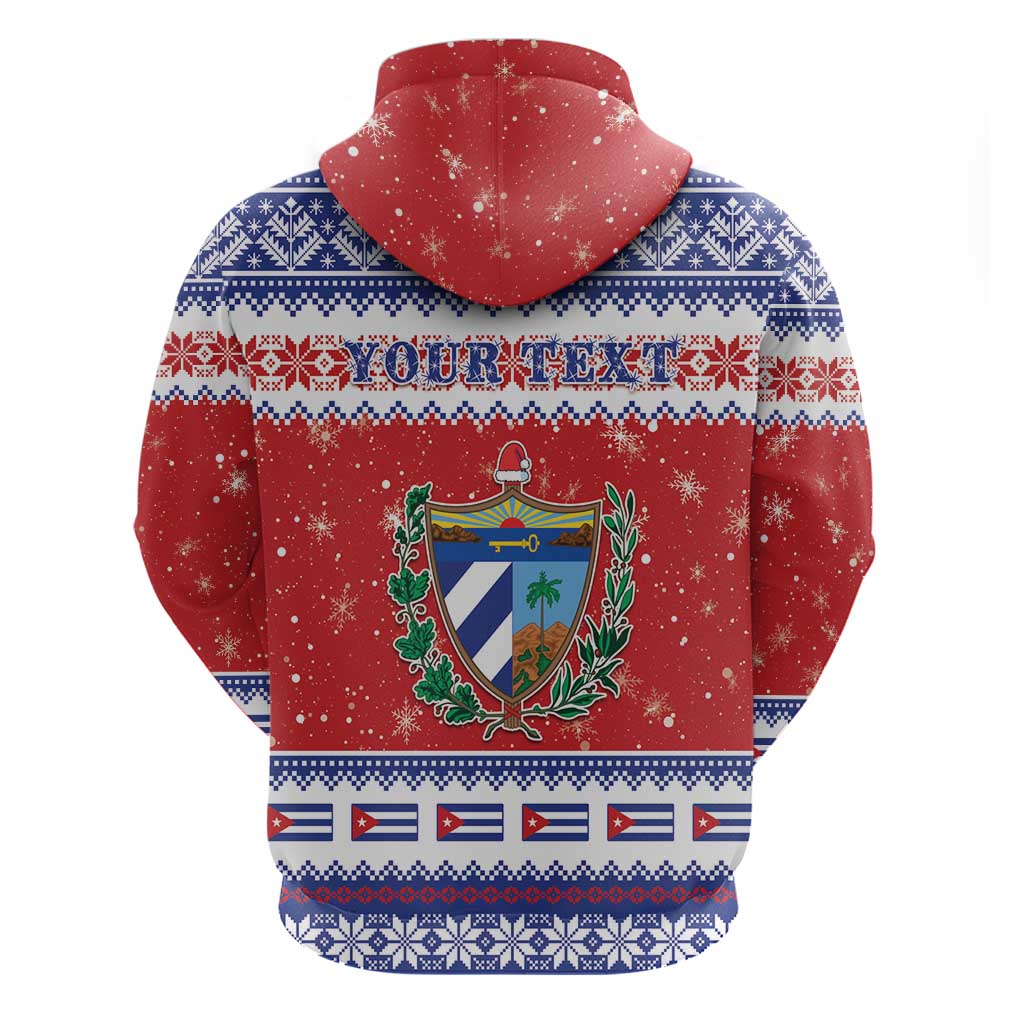 Personalized Cuba Christmas Zip Hoodie Coat Of Arms Xmas Vibe - Wonder Print Shop